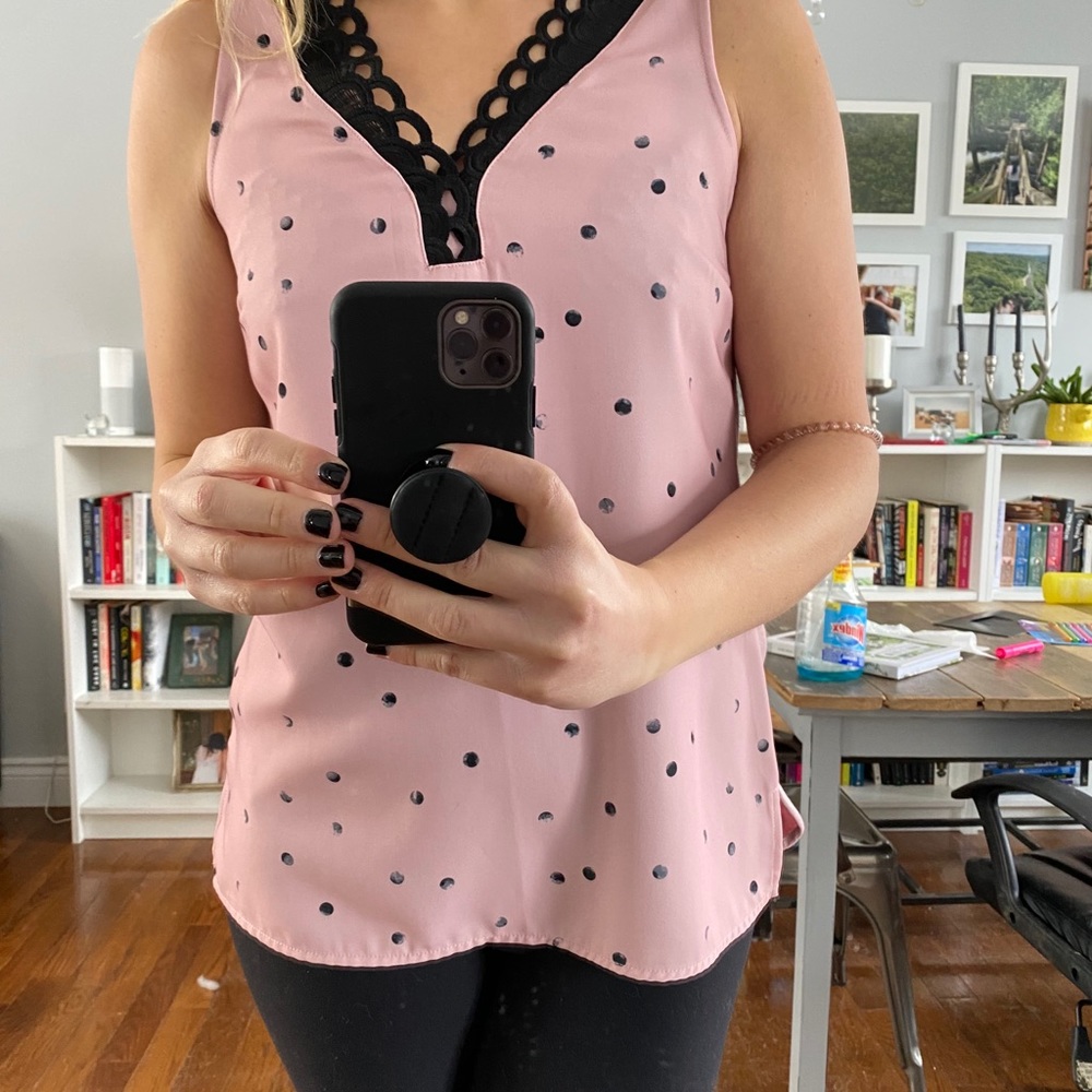RW&CO Pink Sleeveless Shirt